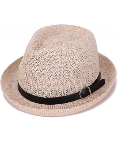 Womens Sun Hat Spring Summer Sun Hats Men Jazz Braid Cap Summer Beach Straw Caps Casual Topper 3 $13.18 Sun Hats