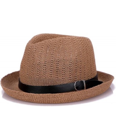 Womens Sun Hat Spring Summer Sun Hats Men Jazz Braid Cap Summer Beach Straw Caps Casual Topper 3 $13.18 Sun Hats