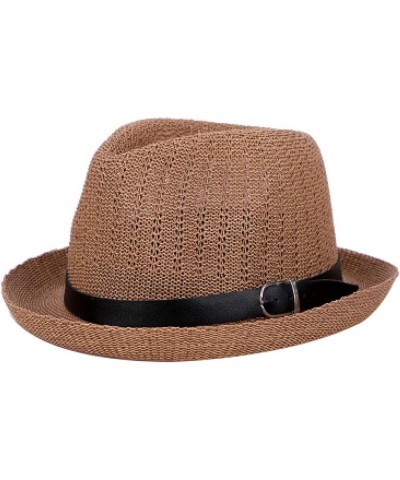 Womens Sun Hat Spring Summer Sun Hats Men Jazz Braid Cap Summer Beach Straw Caps Casual Topper 3 $13.18 Sun Hats