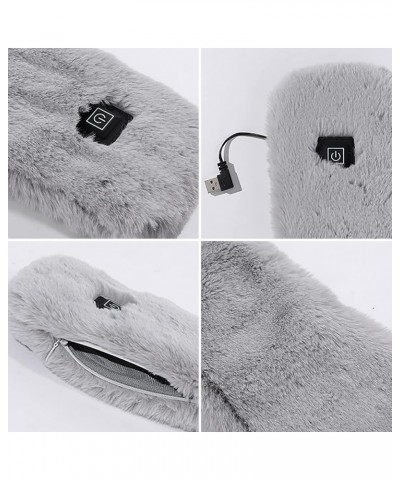 Heated Scarf for Women and Men, Fashion Faux Fur Soft Winter Scarf Washable USB Neck Heating Pad with 3 Temp Modes Gray $9.60...