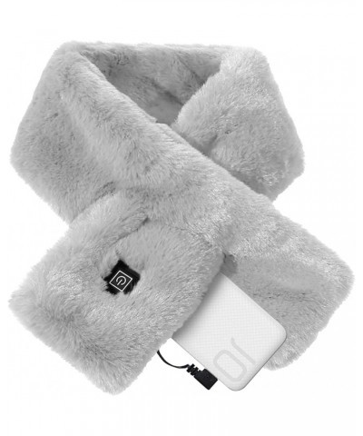 Heated Scarf for Women and Men, Fashion Faux Fur Soft Winter Scarf Washable USB Neck Heating Pad with 3 Temp Modes Gray $9.60...