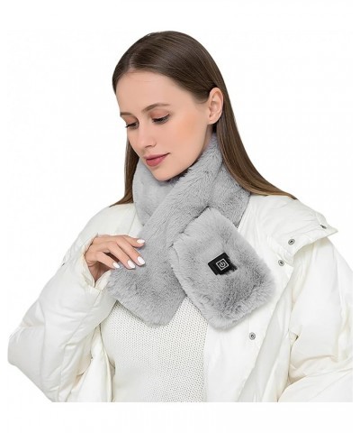 Heated Scarf for Women and Men, Fashion Faux Fur Soft Winter Scarf Washable USB Neck Heating Pad with 3 Temp Modes Gray $9.60...