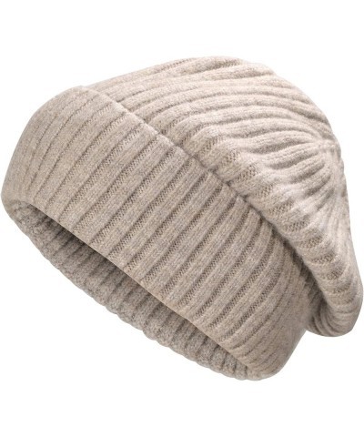 Winter Slouchy Beanie Hat Warm Ribbed Knit Stretch Skull Cap for Women Men Solid Khaki $10.00 Skullies & Beanies