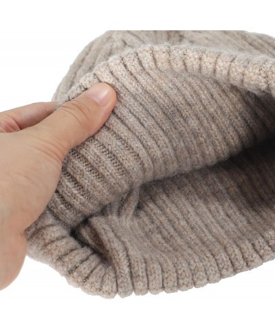 Winter Slouchy Beanie Hat Warm Ribbed Knit Stretch Skull Cap for Women Men Solid Khaki $10.00 Skullies & Beanies