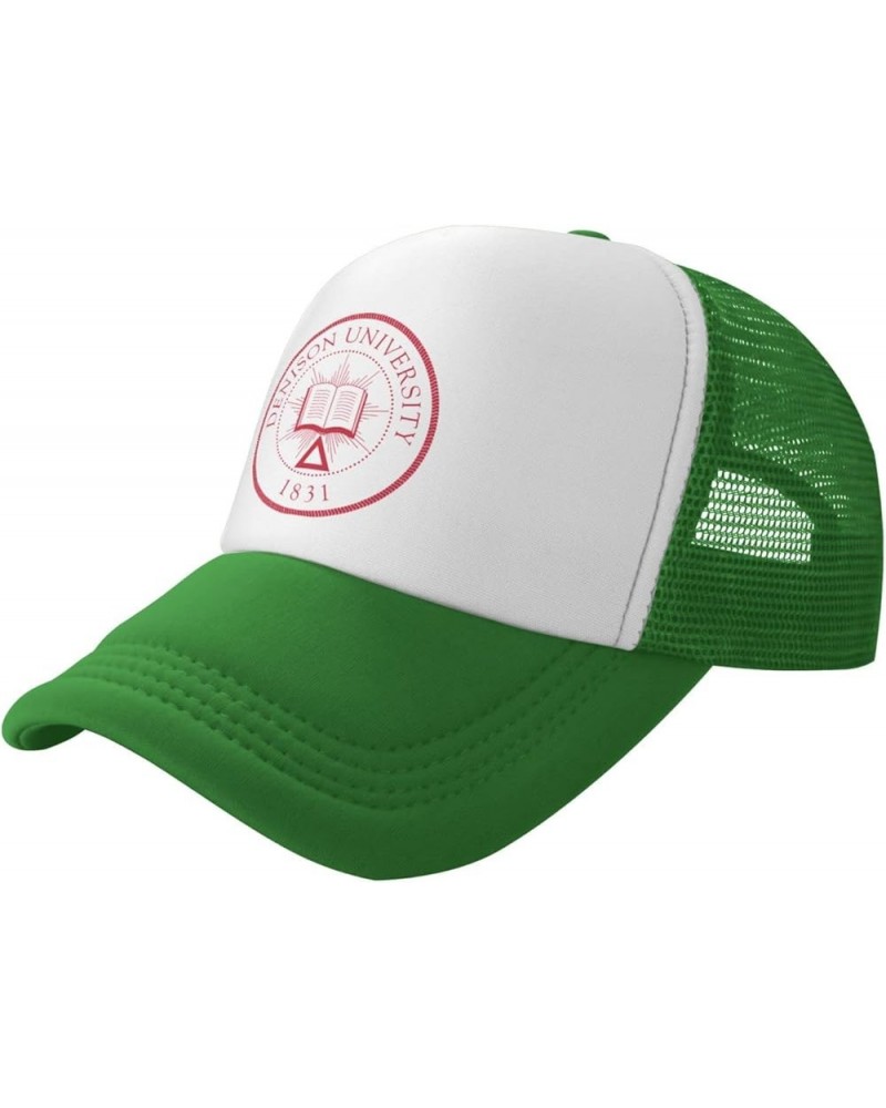 Denison University Trucker Hats for Both Men and Women - Mesh Baseball Snapback Hats Green $9.02 Baseball Caps