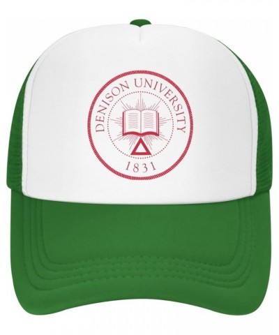 Denison University Trucker Hats for Both Men and Women - Mesh Baseball Snapback Hats Green $9.02 Baseball Caps