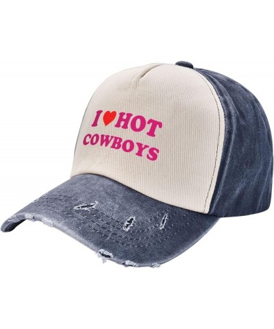 I-Heart-Love-Hot Cowboys-Hat Funny Dad Caps Adults Drink Denim Baseball caps for Men Women Navy Blue $10.34 Baseball Caps