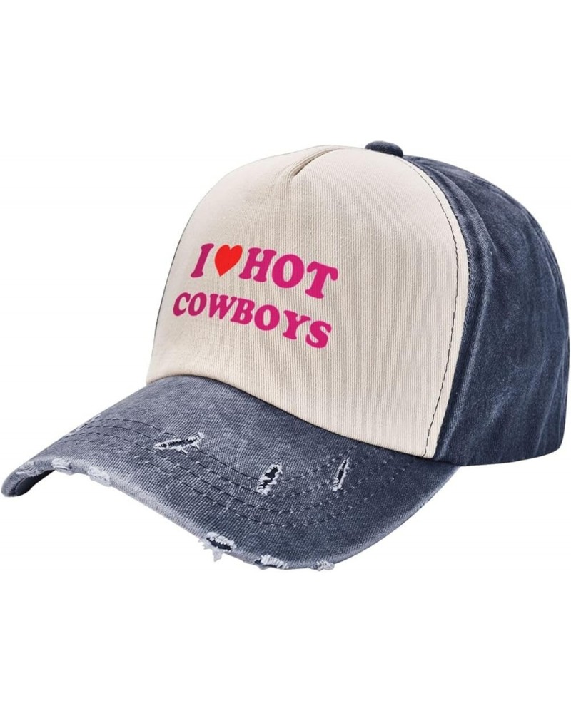 I-Heart-Love-Hot Cowboys-Hat Funny Dad Caps Adults Drink Denim Baseball caps for Men Women Navy Blue $10.34 Baseball Caps