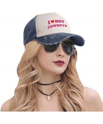 I-Heart-Love-Hot Cowboys-Hat Funny Dad Caps Adults Drink Denim Baseball caps for Men Women Navy Blue $10.34 Baseball Caps