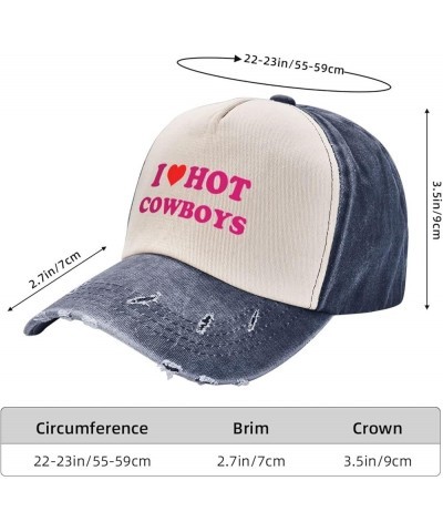 I-Heart-Love-Hot Cowboys-Hat Funny Dad Caps Adults Drink Denim Baseball caps for Men Women Navy Blue $10.34 Baseball Caps