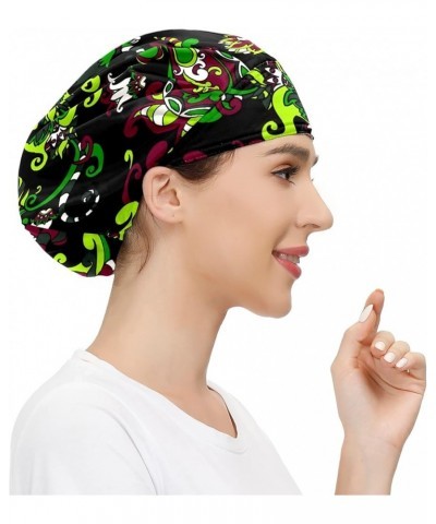 Adjustable Working Caps, Tie Back Cover Hair Bouffant Hats Sweatband for Women Men, One Size Fit All - 14 Beautiful Floral (4...