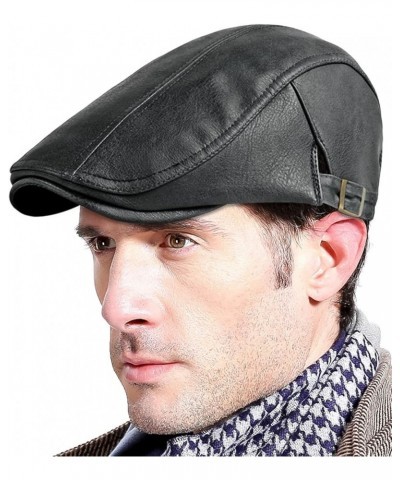 Men's Beret Wool Hat Plaid Ivy Cap Gatsby Newsboy Cap Adjustable Driving Cabbie Winter Lightweight Cap Black-3 $16.17 Newsboy...