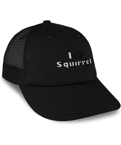 Custom Trucker Hat Baseball Cap I Rabbit Squirrel Bunny Cotton Animal Dad Hats for Men & Women Black Design Only $13.64 Baseb...