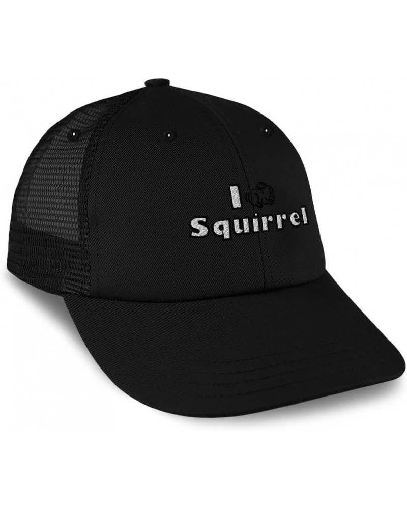 Custom Trucker Hat Baseball Cap I Rabbit Squirrel Bunny Cotton Animal Dad Hats for Men & Women Black Design Only $13.64 Baseb...