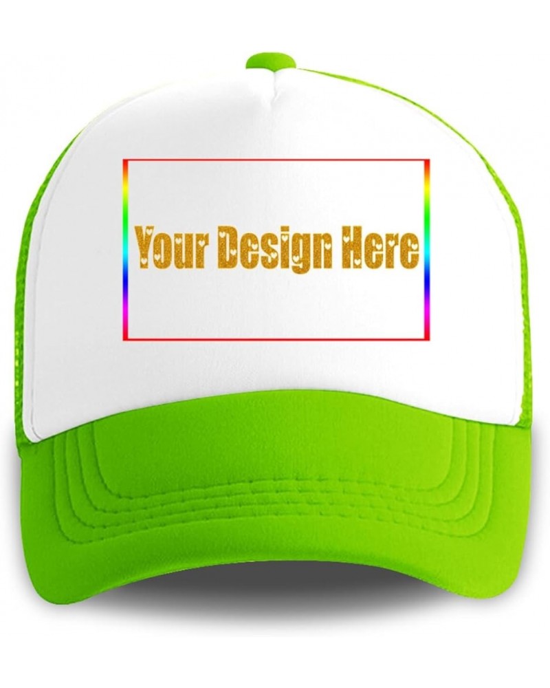 Customized Sun Hats with Logo Your Design Here Curved Mesh Hat Independence Day Gifts Greenyellow 0 $13.10 Visors