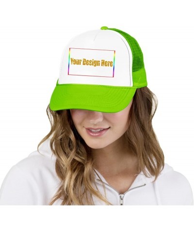 Customized Sun Hats with Logo Your Design Here Curved Mesh Hat Independence Day Gifts Greenyellow 0 $13.10 Visors