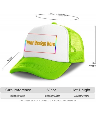 Customized Sun Hats with Logo Your Design Here Curved Mesh Hat Independence Day Gifts Greenyellow 0 $13.10 Visors