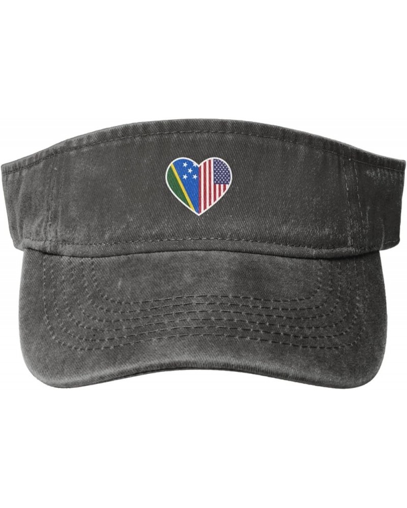 I Love America and The Solomon Islands Sun Hat Sun Visor Hats for Women Men Baseball Cap Golf Hats Deep Heather $10.89 Visors