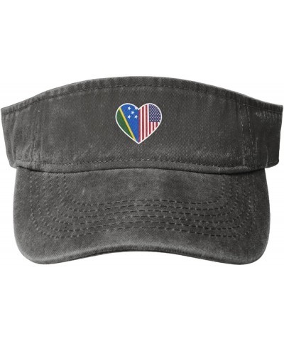 I Love America and The Solomon Islands Sun Hat Sun Visor Hats for Women Men Baseball Cap Golf Hats Deep Heather $10.89 Visors