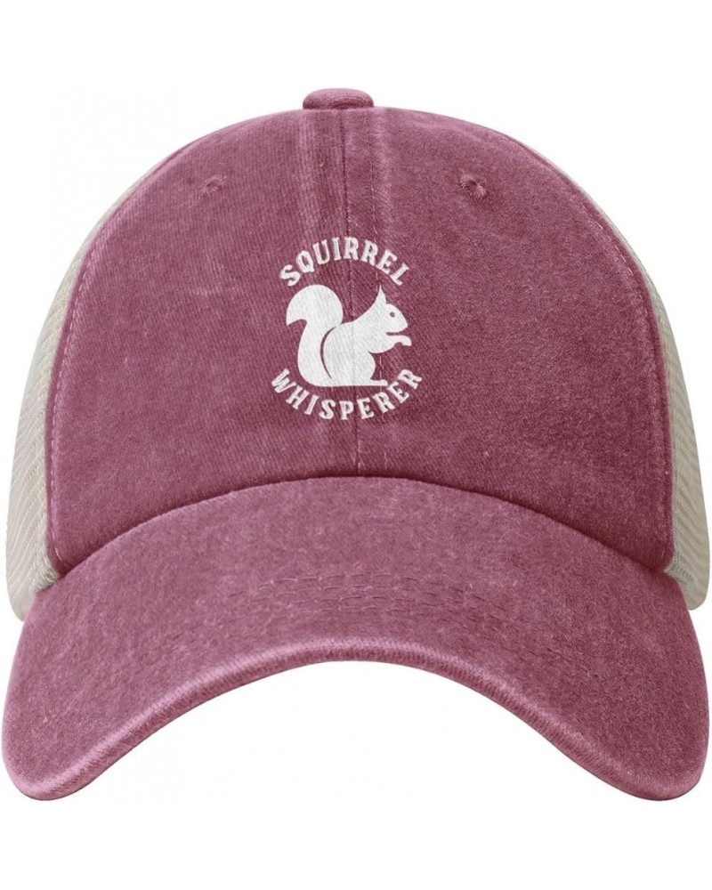 Squirrel Whisperer Adult Mesh Baseball Cap Adjustable Dad Hats Trucker Hat—79 Red $8.88 Baseball Caps