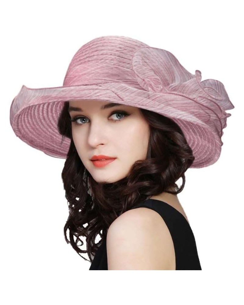 Women's Organza Kentucky Fascinator Hat Cloche Bowler Hat Cocktail Tea Party Wedding Sun Hat Purple $11.19 Sun Hats