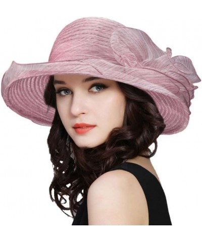 Women's Organza Kentucky Fascinator Hat Cloche Bowler Hat Cocktail Tea Party Wedding Sun Hat Purple $11.19 Sun Hats