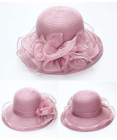 Women's Organza Kentucky Fascinator Hat Cloche Bowler Hat Cocktail Tea Party Wedding Sun Hat Purple $11.19 Sun Hats