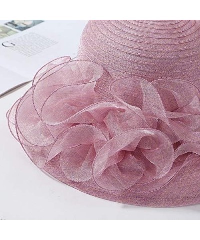 Women's Organza Kentucky Fascinator Hat Cloche Bowler Hat Cocktail Tea Party Wedding Sun Hat Purple $11.19 Sun Hats