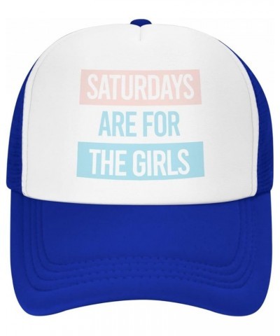 Saturdays are for The Girls Trucker Hat Men Mesh Baseball Cap Men Ponytail Hat Women Dad Hat Adjustable Sun Hat Black Blue $1...