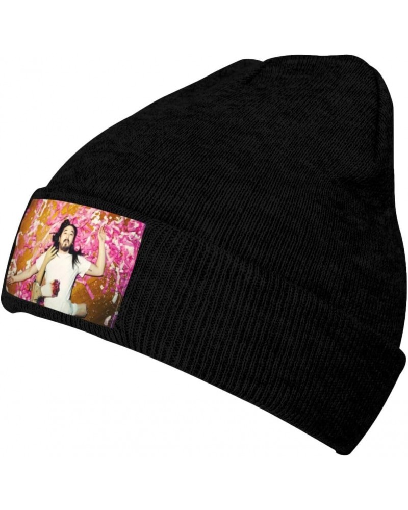 Beanie Hat for Men Steve Music Aoki Acrylic Knit Hats Slouchy Winter Warm Skull Cap for Women Black $10.99 Skullies & Beanies