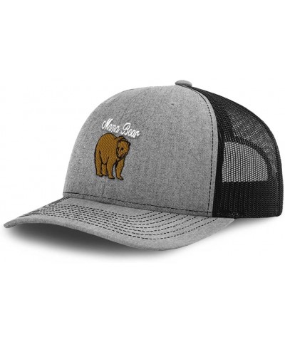 Custom Richardson Trucker Hat Mame Bear Wild Animals Polyester Baseball Cap Heather Grey Black Design Only $21.45 Baseball Caps