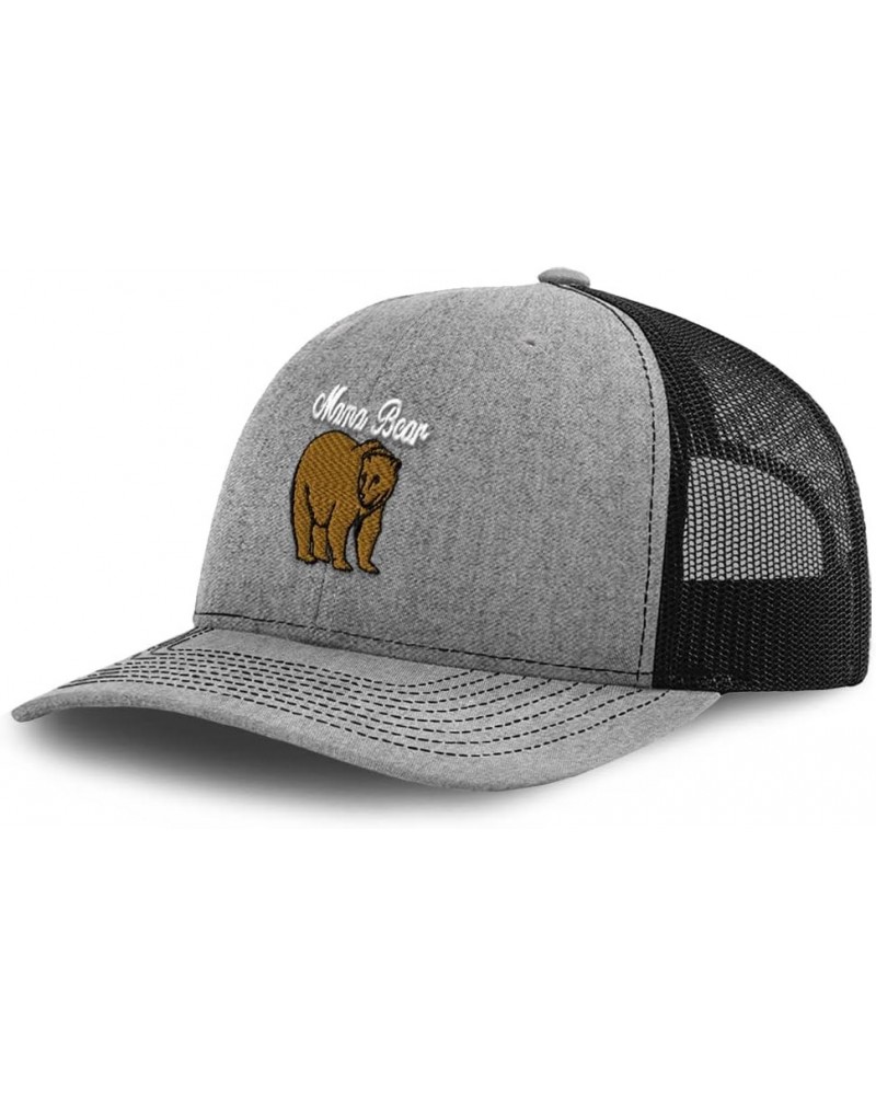 Custom Richardson Trucker Hat Mame Bear Wild Animals Polyester Baseball Cap Heather Grey Black Design Only $21.45 Baseball Caps