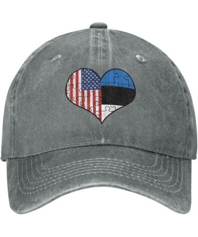 Love Heart Puzzle Half Estonia Flag Baseball Cap Casquette Hat Gray $10.12 Baseball Caps