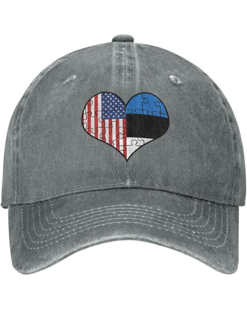 Love Heart Puzzle Half Estonia Flag Baseball Cap Casquette Hat Gray $10.12 Baseball Caps