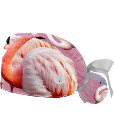 2-Pc Working Hat,Nursing Hat,Surgical Surgery Hats,Bouffant Tie Back Hats,Pink River Flamingo $12.91 Skullies & Beanies