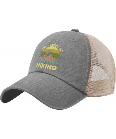 Id Rather Be Hiking Hat for Womens Baseball Cap Fashion Washed Running Hat Quick Dry Gray02 $9.90 Baseball Caps