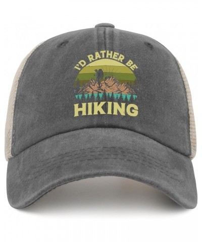 Id Rather Be Hiking Hat for Womens Baseball Cap Fashion Washed Running Hat Quick Dry Gray02 $9.90 Baseball Caps