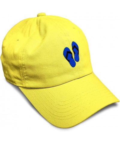 Custom Soft Baseball Cap Flip Flops Embroidery Accessories Twill Cotton Dad Hats for Men & Women Yellow Design Only $14.30 Ba...