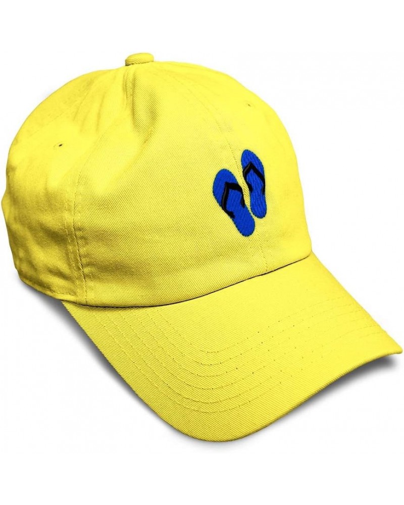 Custom Soft Baseball Cap Flip Flops Embroidery Accessories Twill Cotton Dad Hats for Men & Women Yellow Design Only $14.30 Ba...