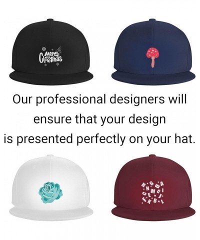 Custom Hat Design Your Own Text Name Image Photo Flat Bill Hats Yellow $7.77 Baseball Caps