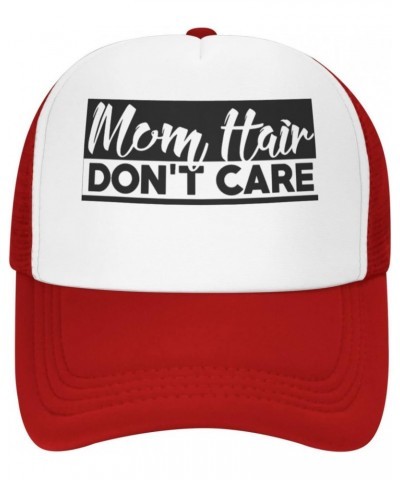 Mom Hair Don't Care Baseball Hats for Men Adjustable Gift for Women Trucker Cap Red $11.45 Baseball Caps