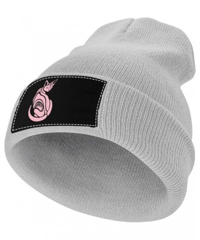 Sphynx Cats Knit Hat Warm Beanie Cap Cuffed Soft Skull Cap Winter Hats for Men and Women Light Gray-style $9.94 Skullies & Be...