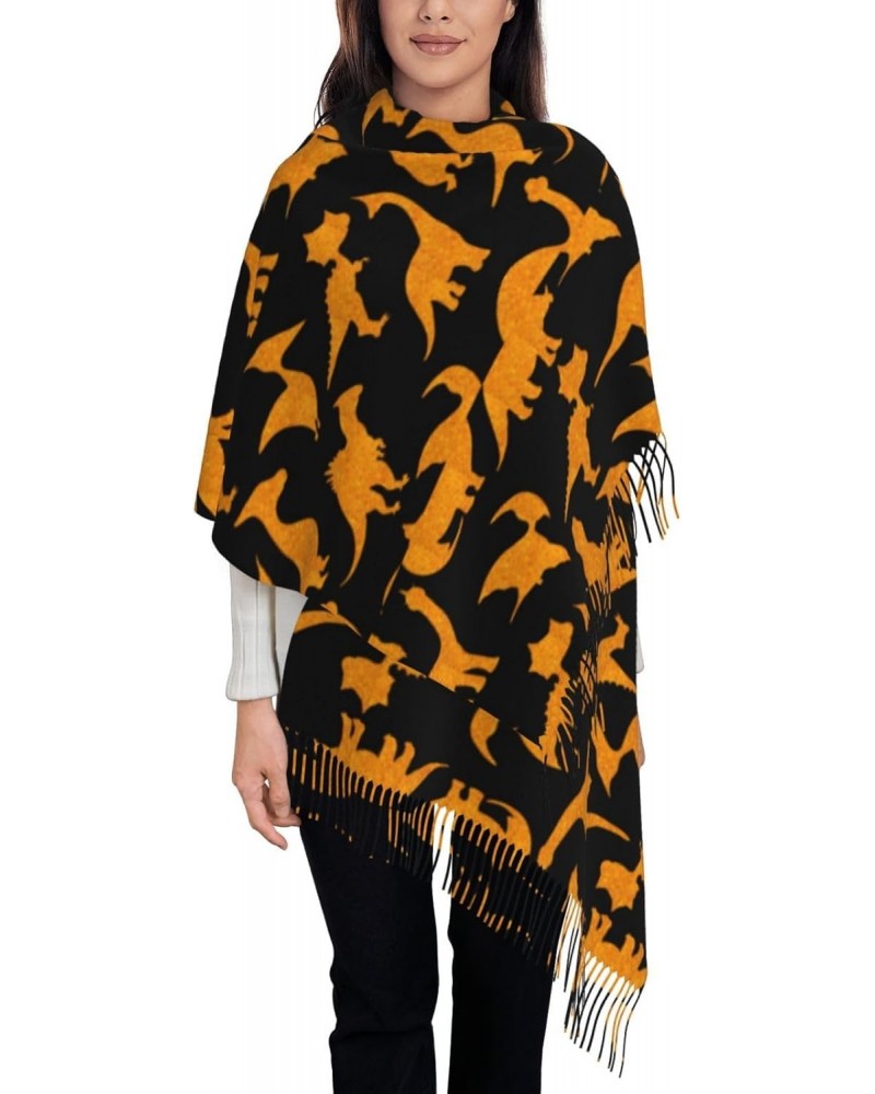 Cute Dinosaur Chicken Nuggets Tassel Scarf Wraps Fashion Fringed Scarves Classic Winter Warm Shawl Scarf Gifts $15.92 Scarves