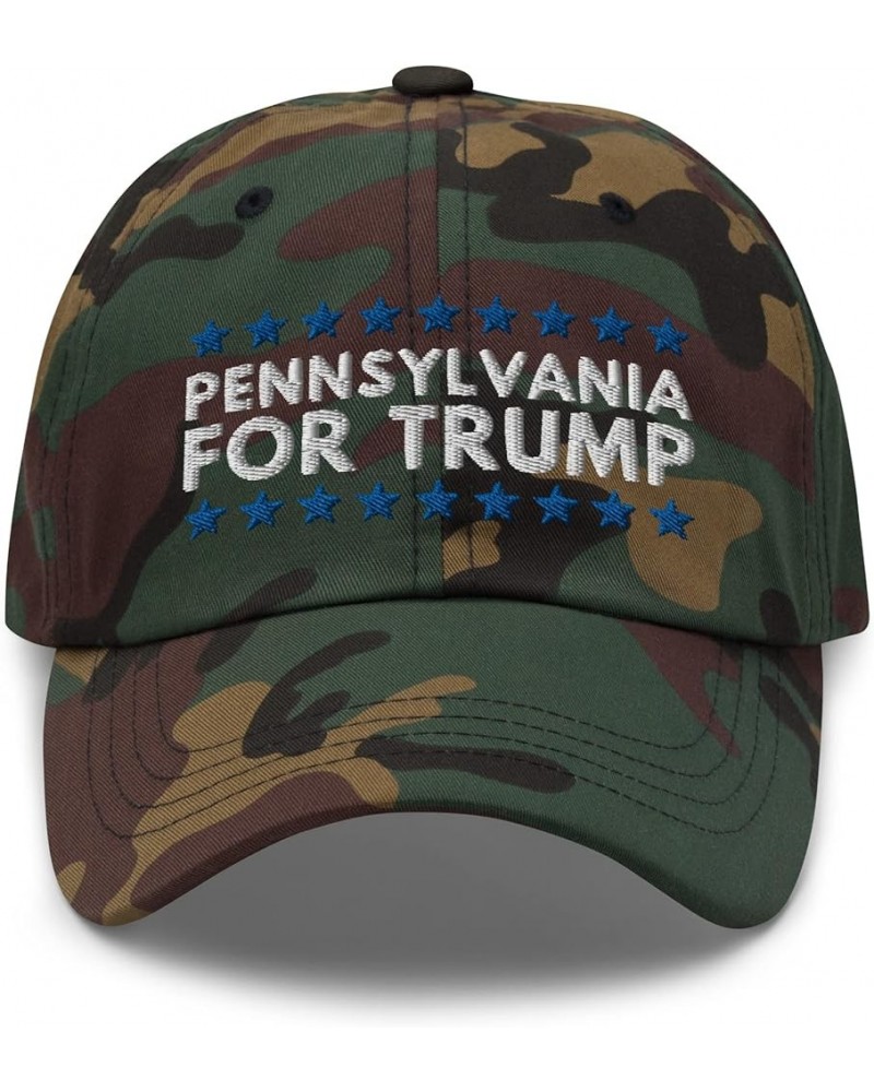 Pennsylvania for Trump Dad Hat - Embroidered Baseball Cap - Republican Trump 2024 Gift Green Camo $15.30 Baseball Caps