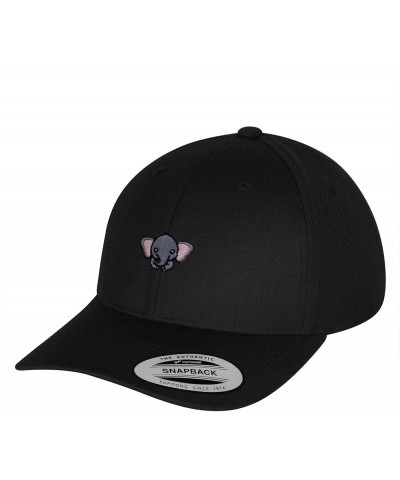 Elephant Curved Bill Snapback Outdoor Cap Wild Cute Black $15.11 Baseball Caps