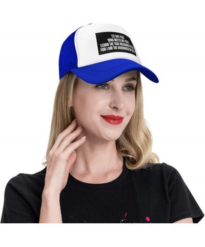 Let Any Fish Who Meets My Gaze Mesh Hat Men Women Baseball Cap Funny Trucker Hat Blue $11.43 Baseball Caps