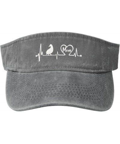 Duck Mom Heartbeat Lover Sun Visor Hats Cotton Caps Beach Leisure Empty Top Baseball Cap for Men Women Gray $13.72 Sun Hats