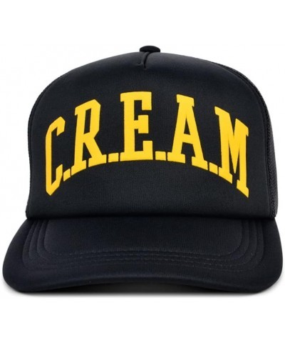 Pop Culture Foam Trucker Adjustable Snapback Cap Black/Cream $14.52 Baseball Caps