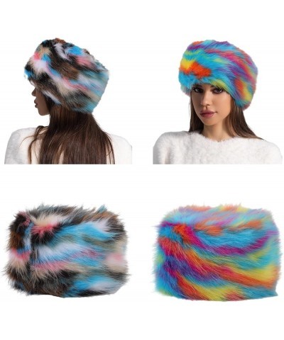 Women's Winter Faux Fur Bucket Hat Thicken Plush Bucket Hat for Woman Windproof Empty Top Bucket Hat Beanies Hat 4 $8.66 Buck...