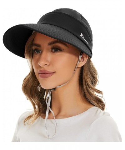 Sun Hat 2 in 1 Visors for Women UPF 50+ Wide Brim Summer Beach Hats for Women Packable Safari Hiking Hat Fishing Black $9.03 ...